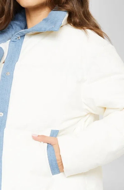 Kancan Yerba Relaxed Puffer Jacket In White