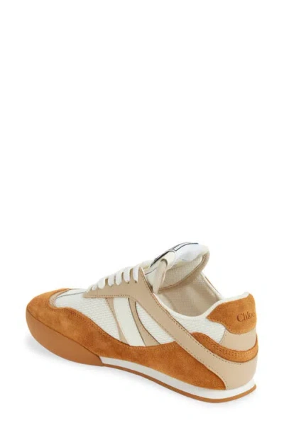 Chloé Kick Brown And White Sneakers In Mesh And Leather In Multi