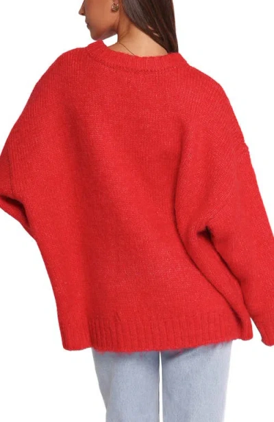 Petal And Pup Petal & Pup Llyod Oversize Crewneck Sweater In Red