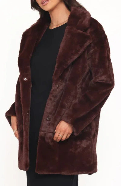 Petal And Pup Petal & Pup Meeka Faux Fur Jacket In Brown
