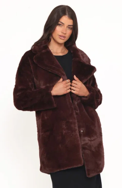 Petal And Pup Petal & Pup Meeka Faux Fur Jacket In Brown