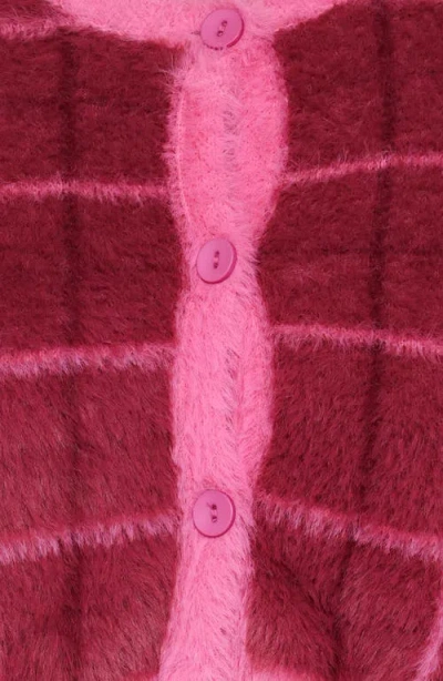 Petal And Pup Petal & Pup Viola Brushed Plaid Cardigan In Red