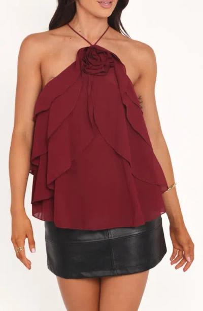 Petal And Pup Petal & Pup Zorina Sleeveless Chiffon Top In Red