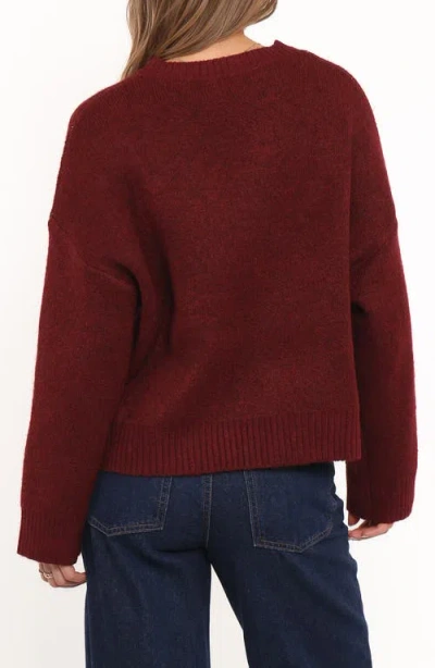 Petal And Pup Petal & Pup Kaori Bow Sweater In Burgundy