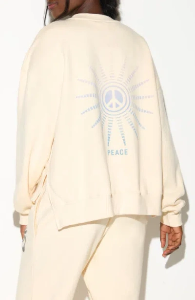 Spiritual Gangster Emit Peace Bex High-low Sweatshirt In Neutral