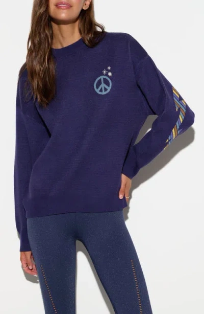Spiritual Gangster Alpine Glow Claire Sweater In Blue