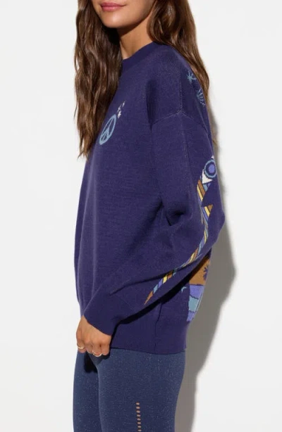Spiritual Gangster Alpine Glow Claire Sweater In Blue