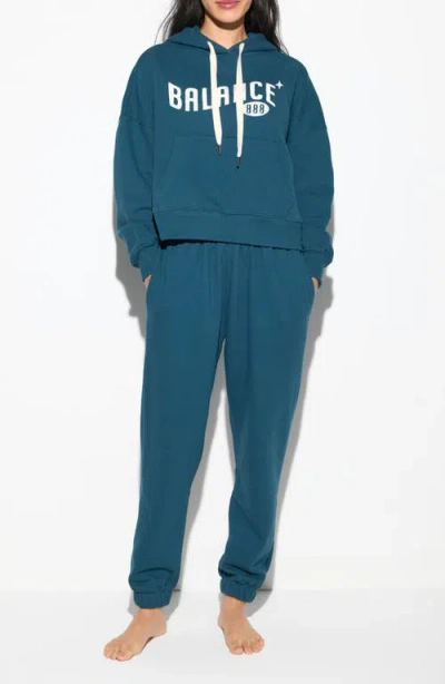 Spiritual Gangster Balance Olsen Crop Graphic Hoodie In Blue