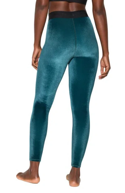 Spiritual Gangster Addison High Waist Velour Leggings In Blue