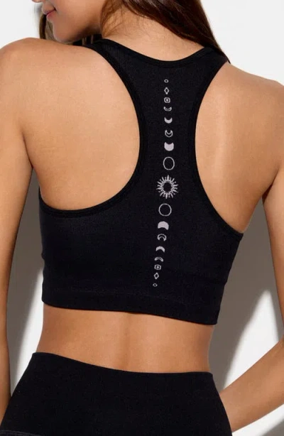 Spiritual Gangster Cosmic Harmony Icon Racerback Sports Bra In Black