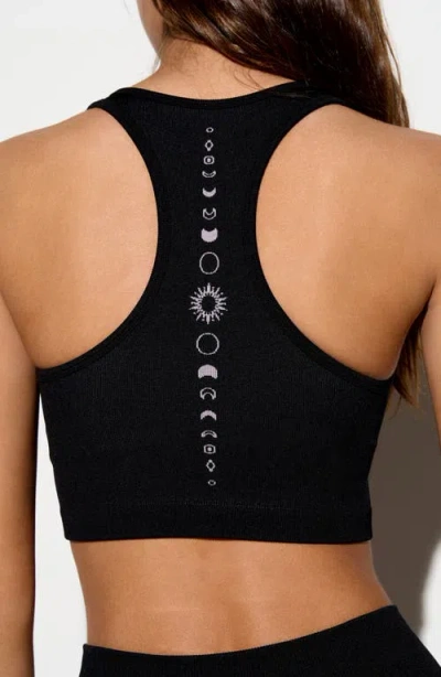 Spiritual Gangster Cosmic Harmony Icon Racerback Sports Bra In Black