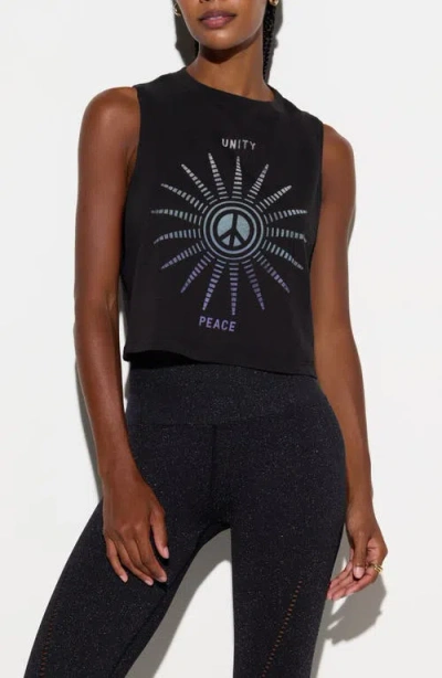 Spiritual Gangster Emit Peace Spirit Crop Tank In Blue
