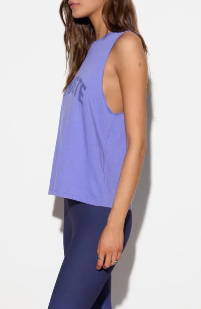 Spiritual Gangster Namaste Vibe Cotton Graphic Tank In Blue