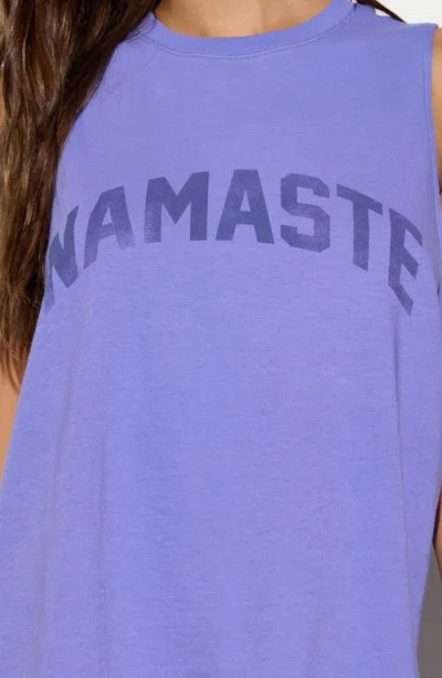 Spiritual Gangster Namaste Vibe Cotton Graphic Tank In Blue