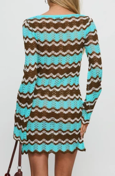 Princess Polly Suka Open Stitch Long Sleeve Minidress In Multi