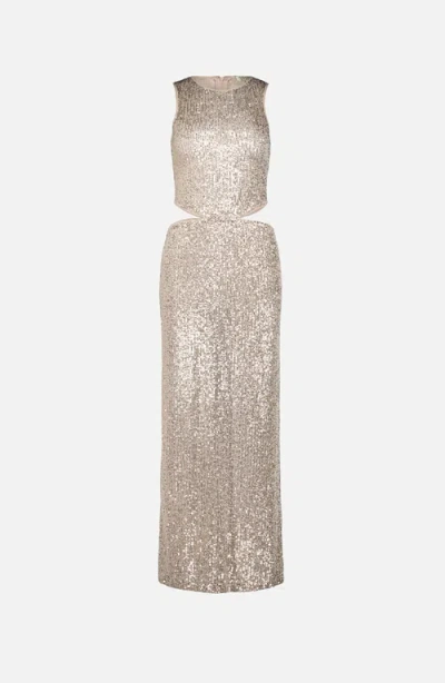 Saemdi Cut Out Sequin Dress In Gold