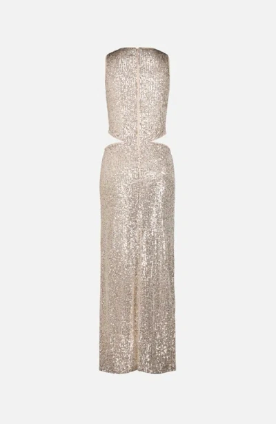 Saemdi Cut Out Sequin Dress In Gold