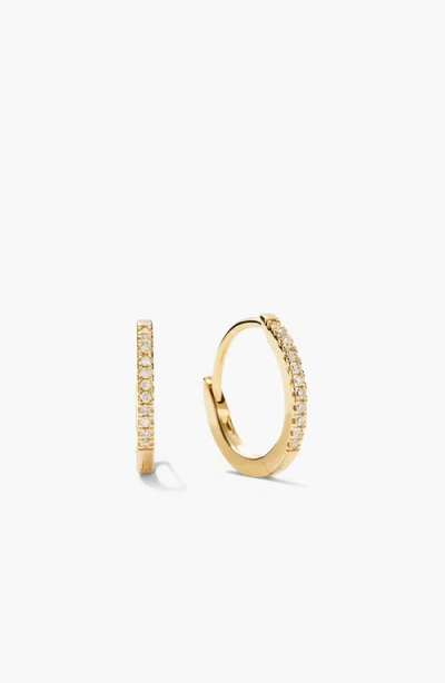 Mejuri Pave Diamond Huggie Hoops In Yellow
