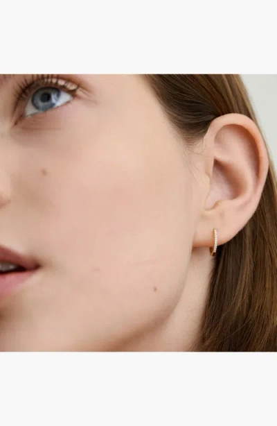 Mejuri Pave Diamond Huggie Hoops In Yellow