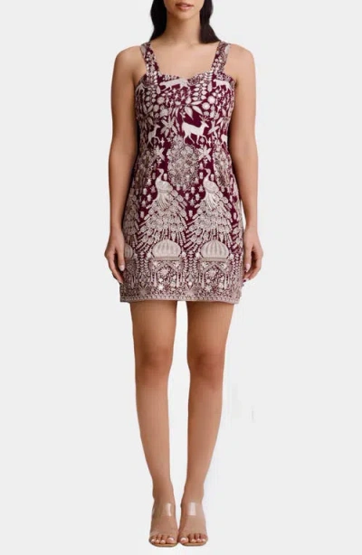 Holichic Naya Embroidered Minidress In Purple