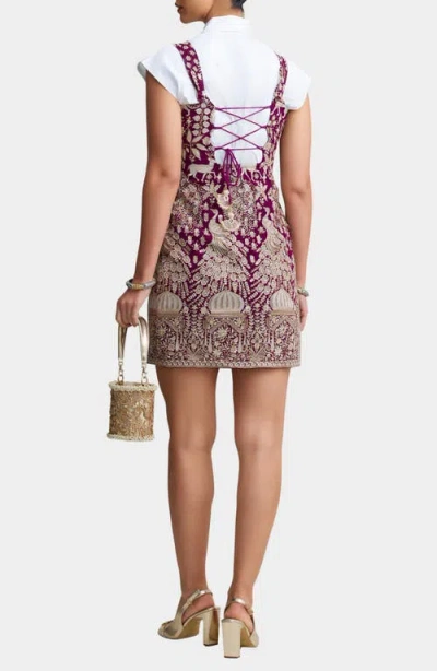 Holichic Naya Embroidered Minidress In Purple