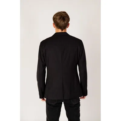 Armani Exchange Black Polyester Blazer In Blue
