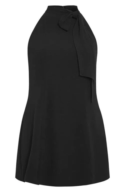 City Chic Karter Bow Sheath Dress In Black