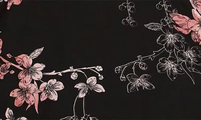 City Chic Bold Blossom Belted Floral Dress In Black