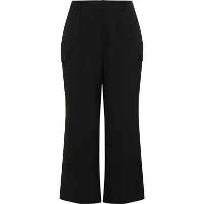 City Chic Karter Wide Leg Cargo Pants In Black