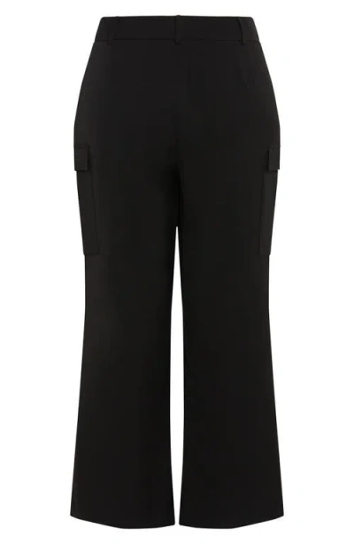 City Chic Karter Wide Leg Cargo Pants In Black