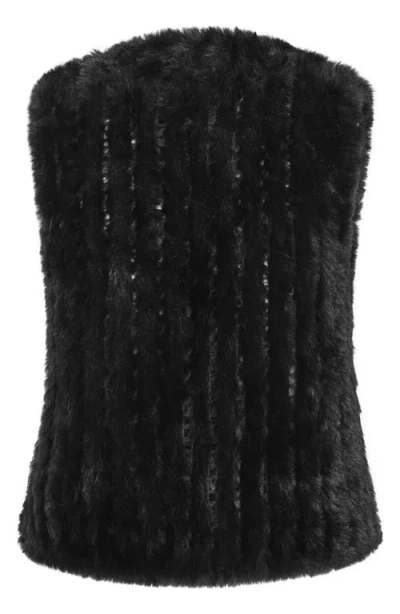 City Chic Eve Faux Fur Vest In Black