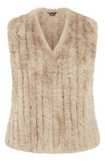 City Chic Eve Faux Fur Vest In Gray