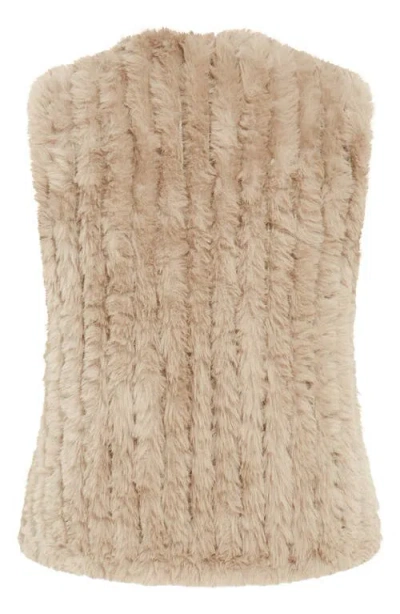 City Chic Eve Faux Fur Vest In Gray
