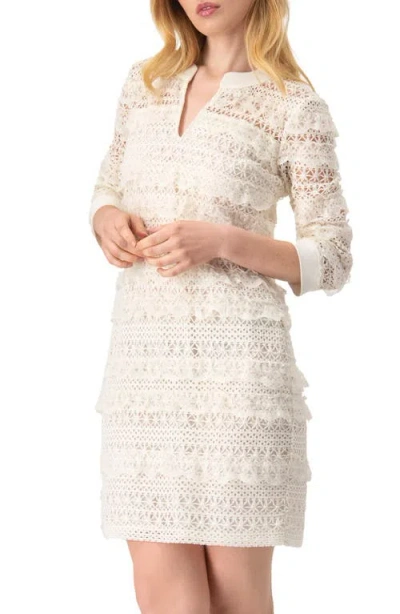 Ivonne Natural Lace Mini Dress In White