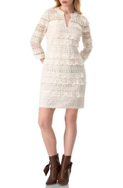 Ivonne Natural Lace Mini Dress In White