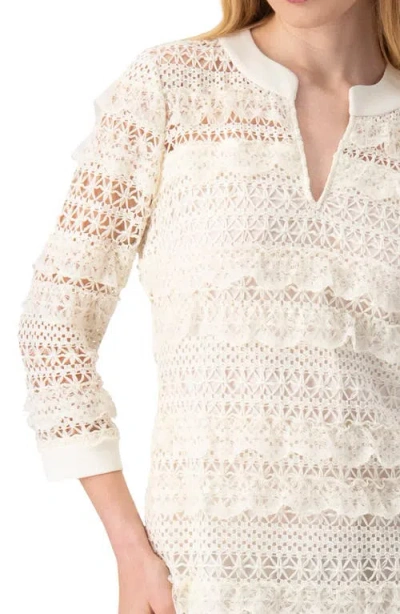 Ivonne Natural Lace Mini Dress In White