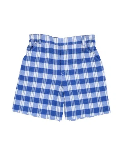 Florence Eiseman Plaid Seersucker Short In Blue