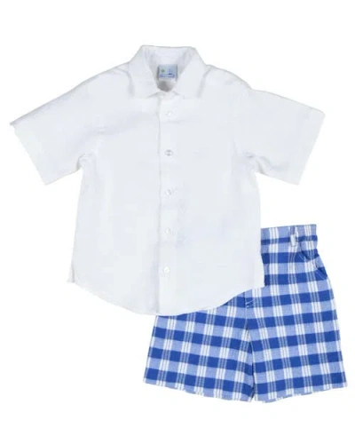 Florence Eiseman Plaid Seersucker Short In Blue