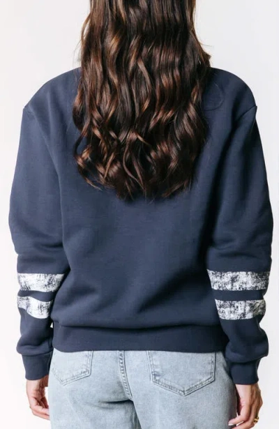 Colourful Rebel Varsity Logo Relaxed Zip Sweat In Blue