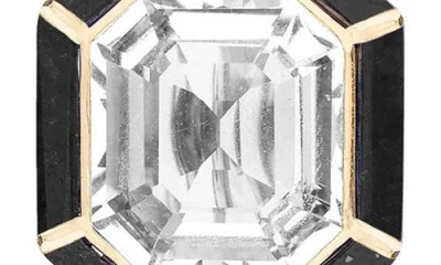 Goshwara Mélange Emerald-cut Stud Earrings In Black