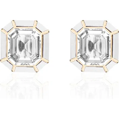 Goshwara Mélange Emerald-cut Stud Earrings In Gray
