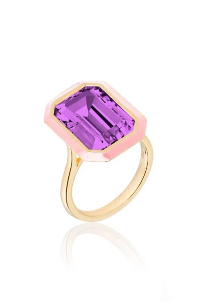 Goshwara Queen Emerald Cut Ring In Purple