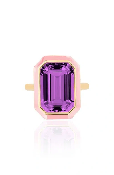 Goshwara Queen Emerald Cut Ring In Purple