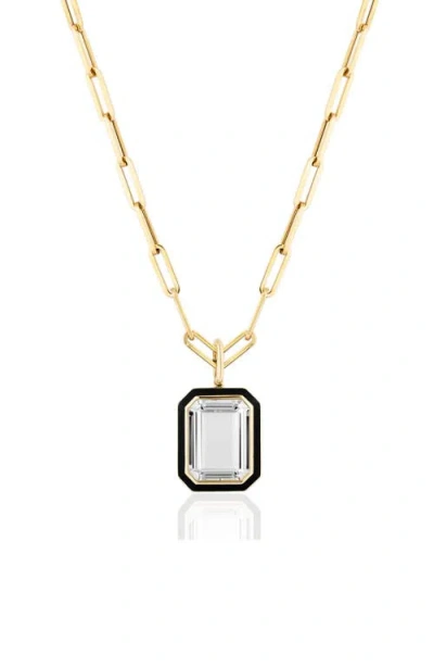 Goshwara Queen Emerald Cut Rock Crystal Pendant Necklace In Multi