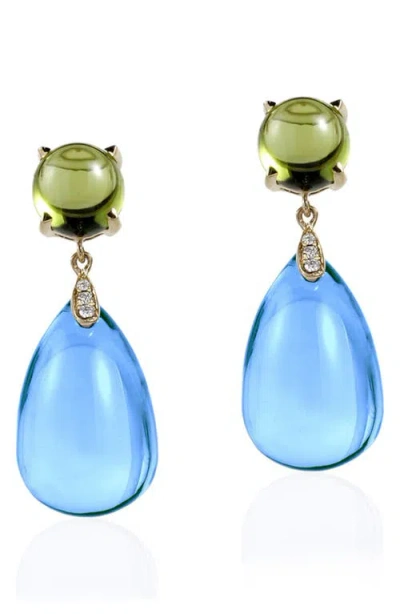 Goshwara Naughty Cabochon Drop Earrings In Blue