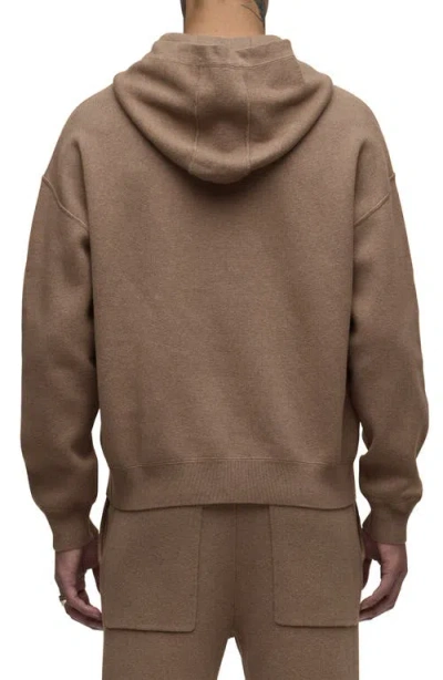 Hudson Double Knit Hoodie In Brown