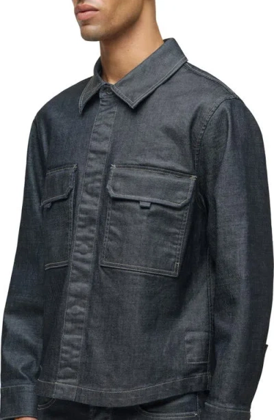 Hudson Jeans Coated Button-up Shirt In Gray