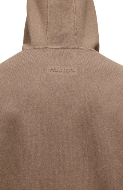 Hudson Double Knit Hoodie In Brown
