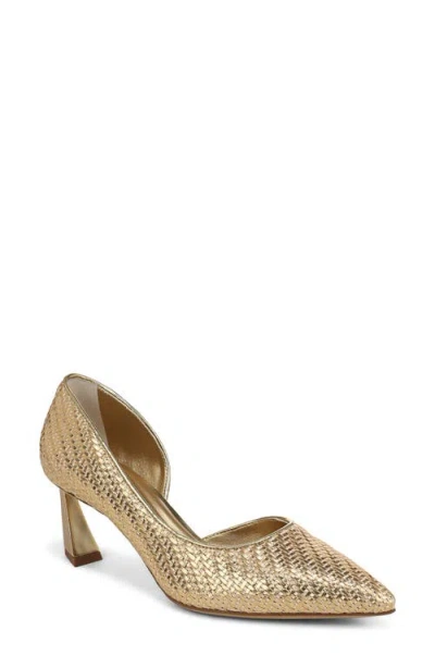 Sarto By Franco Sarto Tawny Pointed Toe Half D'orsay Pump In Gold