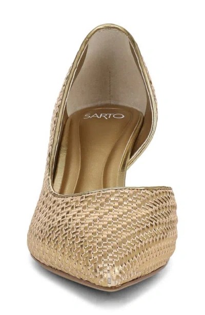 Sarto By Franco Sarto Tawny Pointed Toe Half D'orsay Pump In Gold